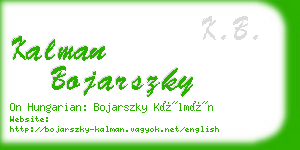 kalman bojarszky business card